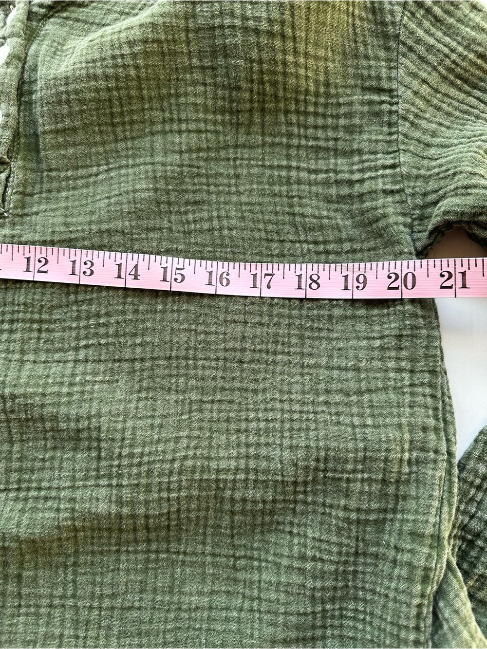 Dokotoo Olive Green 100% Cotton Muslin Henley Long Sleeve Fall Small - Picture 6 of 6